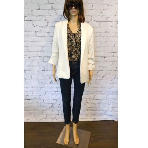 T TAHARI - Silk, , long sleeve blouse with ruffle accents - Picture 8 of 11